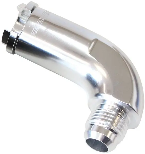 90-Degree Push-On Efi Fuel Fitting – -3 An To 3/8" Hose Barb, Stainless Steel 1