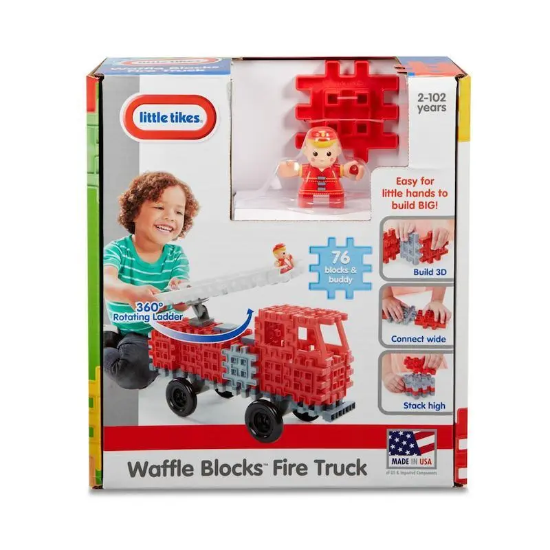 Little Tikes Waffle Blocks Vehicle Fire Truck, Toys For Kids, 1