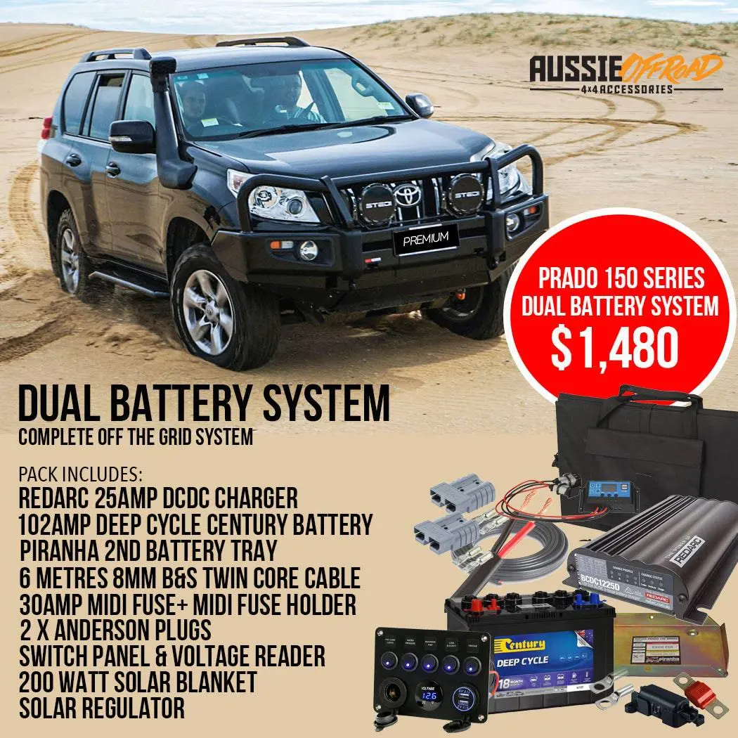 12 Volt Dual Battery System (Off The Grid System) Suits 150 Series Prado 1