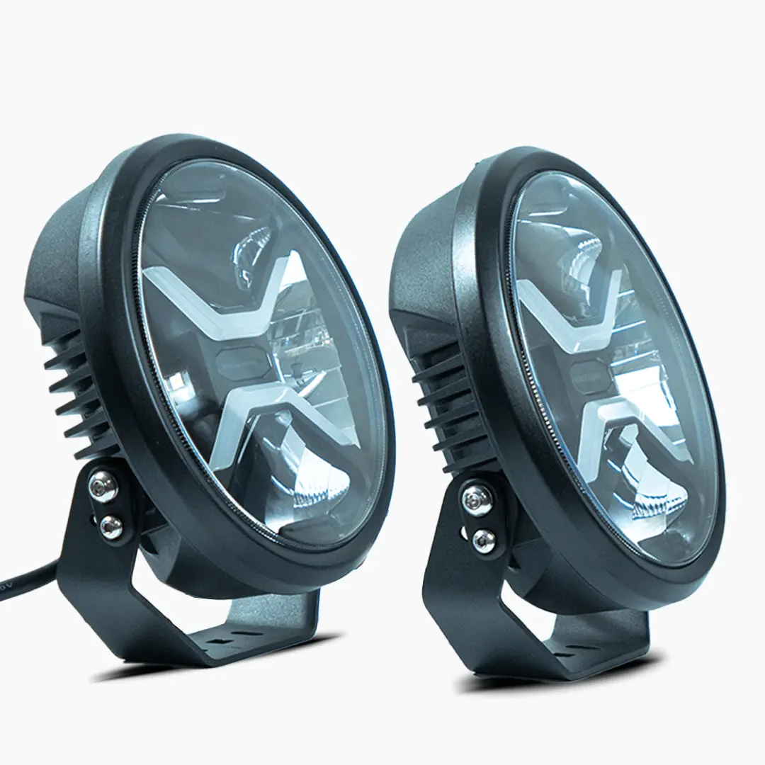 Xplore Led Driving Lights 9" + Built-In Drl Rockarmor 4X4 1