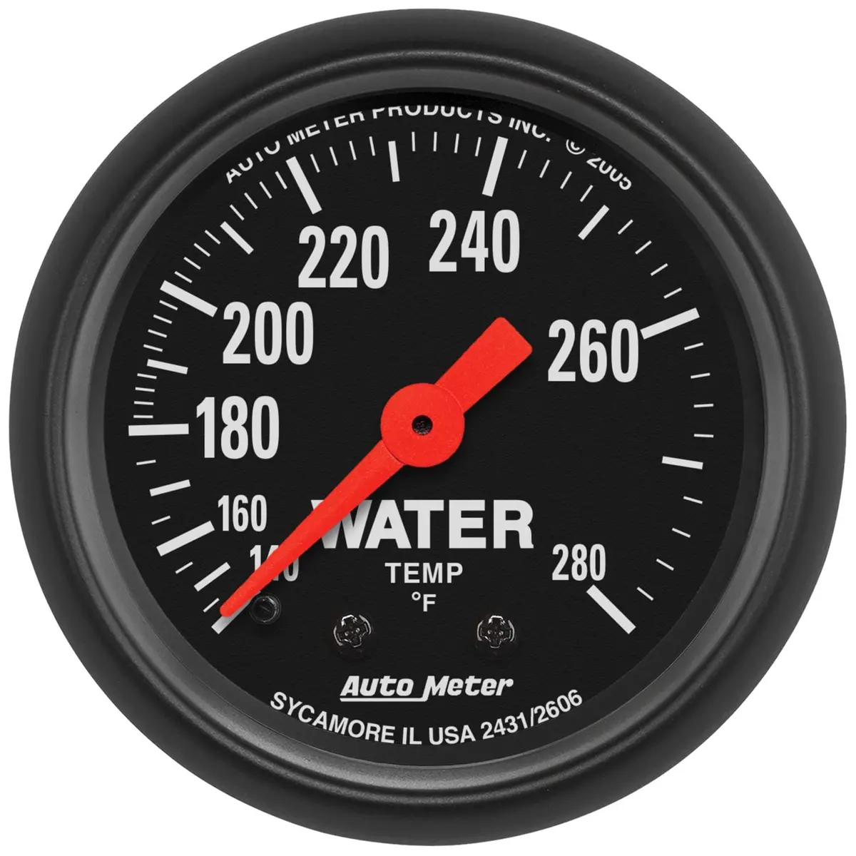 Autometer Z-Series 2-1/16" Mechanical Oil Pressure Gauge – Model 2606 With White Dial & Red Pointer 1