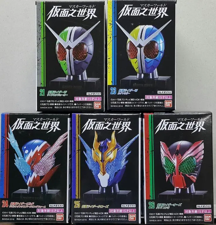 Bandai 25170 幪面超人 幪面之世界5 幪面超人w 旋風王牌 月神槍手 幪面超人build 兔子坦克氣泡形態 幪面超人cross-Z 幪面超人ooo 鷹虎蝗 基本組合 盒蛋套裝 Kamen Rider Mask World 5 W Cyclone Joker Luna Trigger Build Rabbittank Sparkling Form Cross-Z Ooo Tatoba Combo Set (Epc-1693-50S 存 / Epc-1811-50S 存) 1