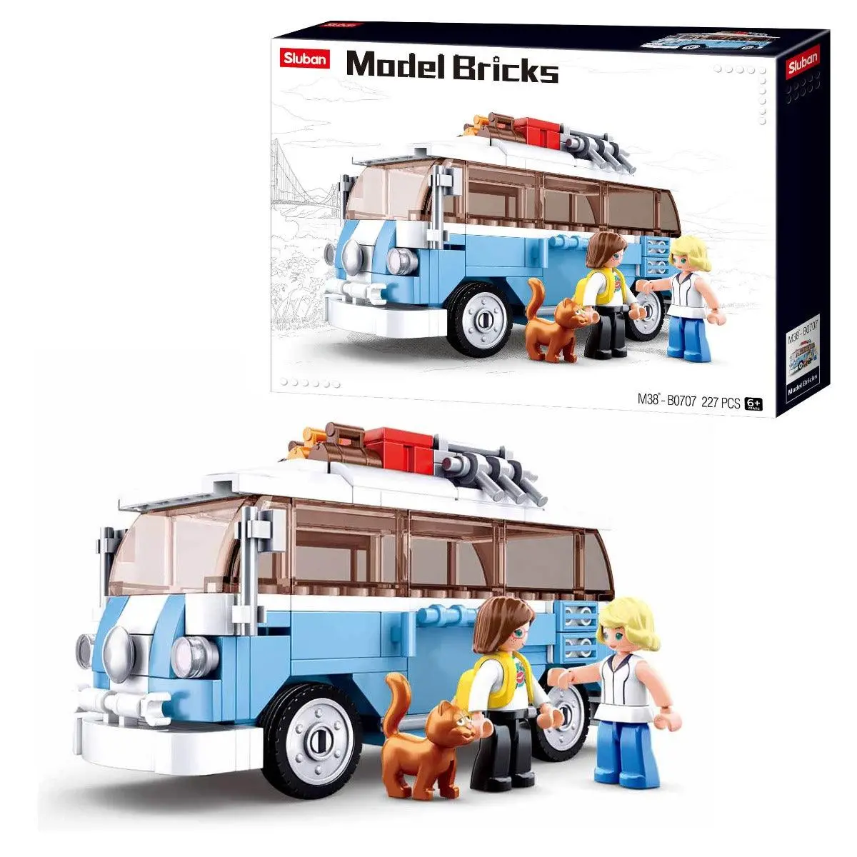 Sluban T1 Surfer Car Building Blocks For Ages 6+ 1