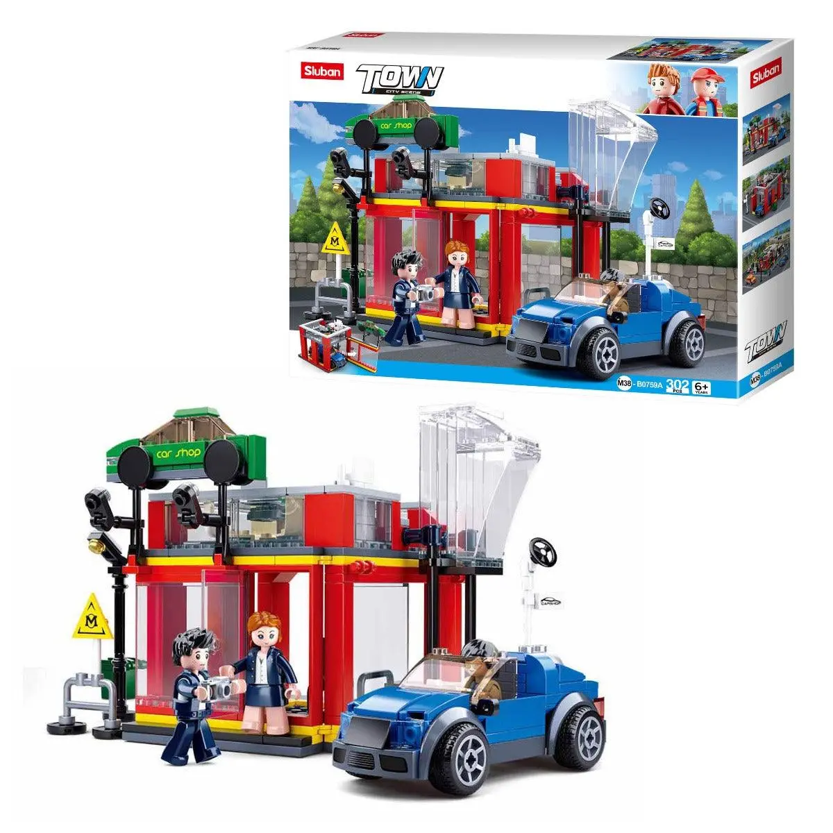 Sluban Town Automobile Sales Service Shop Building Blocks For Ages 6+ 1