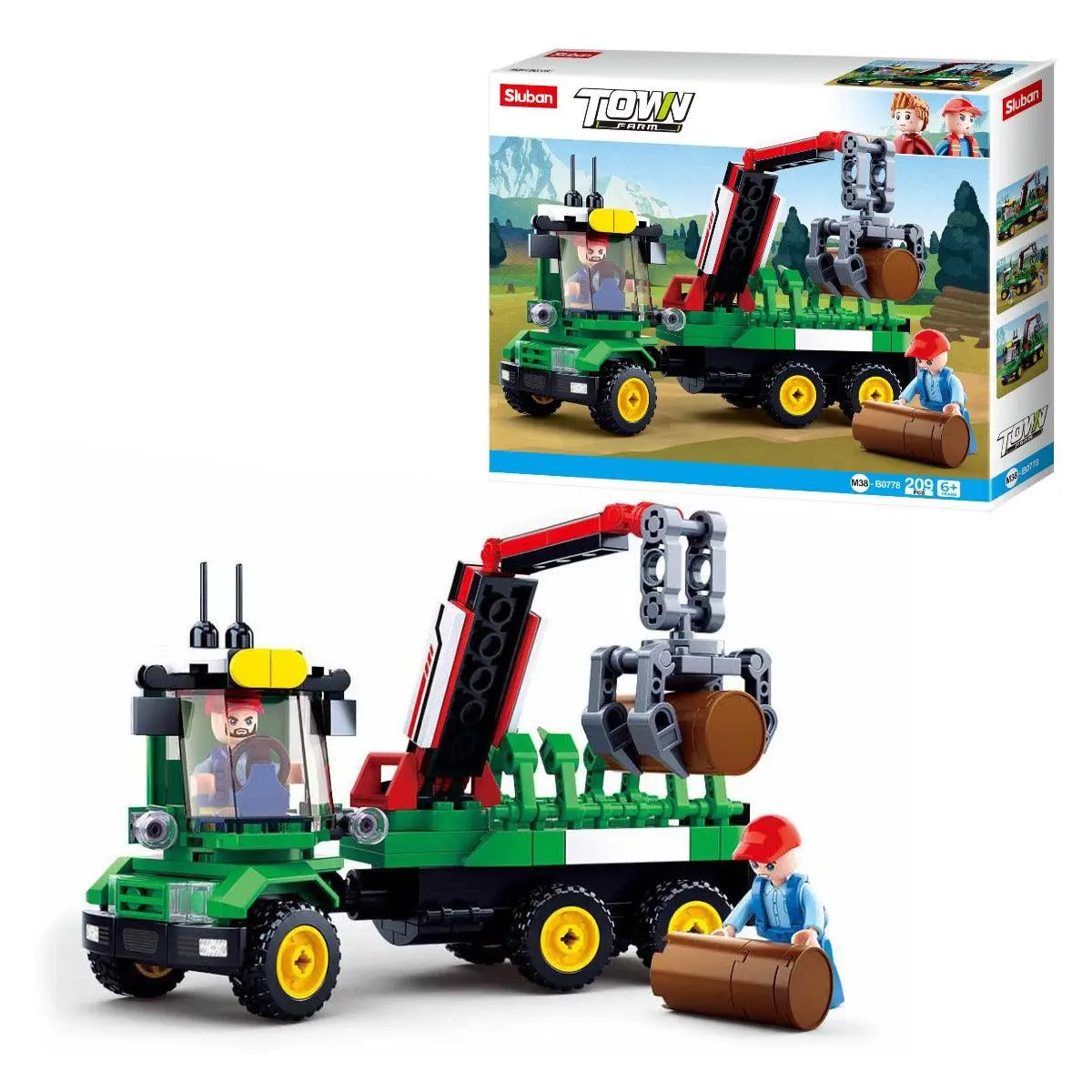 Sluban Log Trailer Large Plastic Building Blocks For Ages 6+ 1