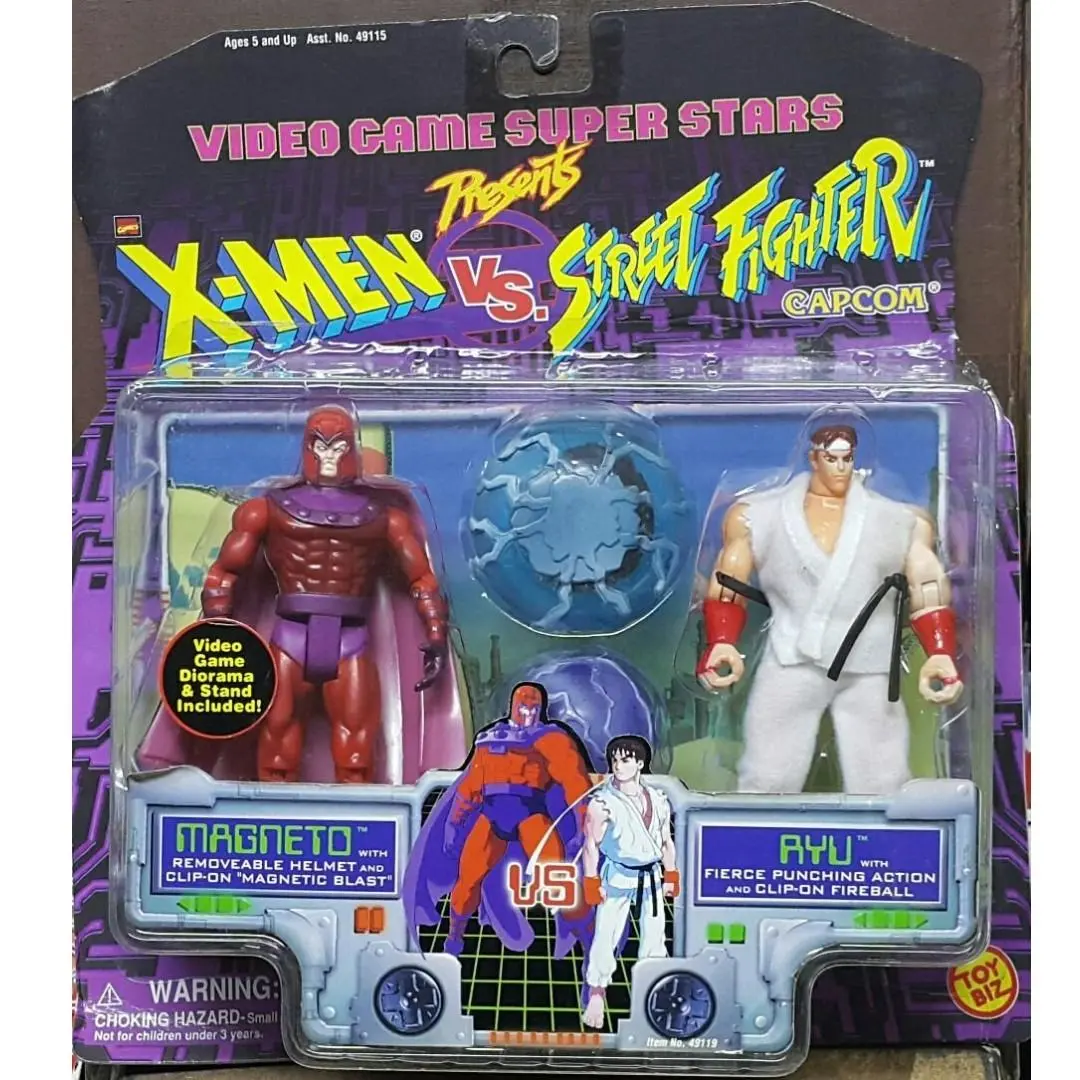 Toy Biz 49119 變種特攻 磁力王 對 街頭霸王 隆 Capcom Video Game Super Stars X-Men Magneto Vs Street Fighter Ryu (Buy-Spk) 存 1
