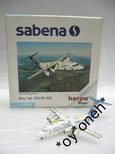 Herpa Wings 1/500 Sabena Bae 146-300 Rj100 Oo-Dwd (509619) 1