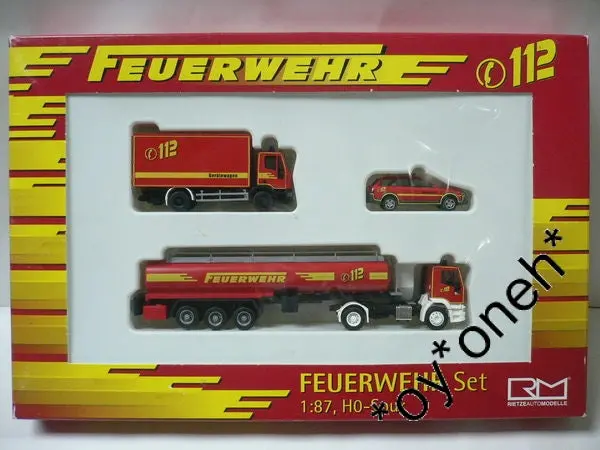 Rietze 1/87 Feuerwehr 112 Germany Fire Department Set 消防車 (99039) (Buy) 1