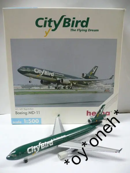 Herpa Wings 1/500 Citybird The Flying Dream Boeing Md-11 Oo-Ctb (503440) 1