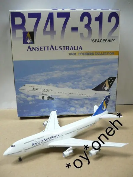 Dragon Wings 1/400 Ansett Australia 澳洲安捷航空 B747-312 'Spaceship' Vh-Inj (55083) (Wkg) 1