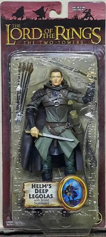 Toy Biz 81405 魔戒二部曲 雙城奇謀 勒苟拉斯 奧蘭度布林 The Lord Of The Rings The Two Towers Helm's Deep Legolas With Shield Skateboard Orlando Bloom (Lotr) 1
