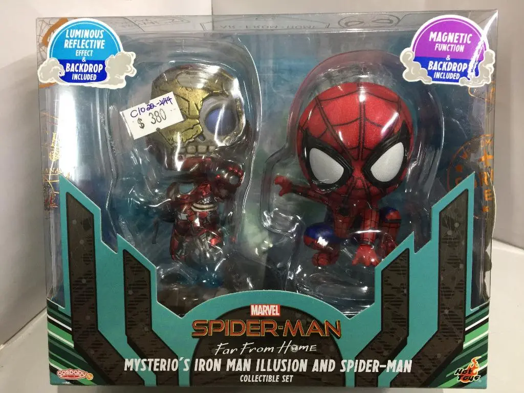 Hot Toys Mysterio’S Iron Man Illusion & Spider-Man Cosbaby Bobble-Head Set (60457) (C1022-444) 1