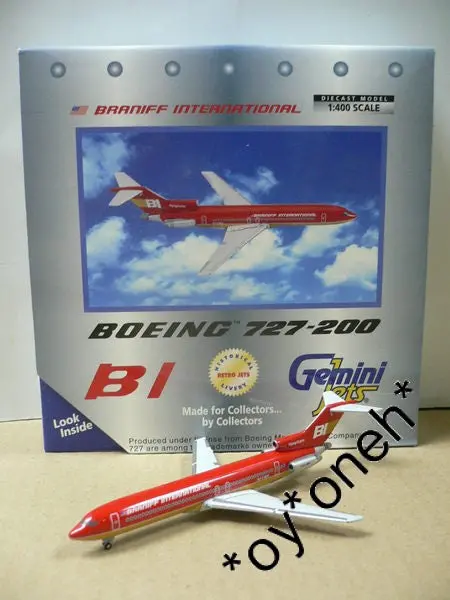 Gemini Jets 1/400 Braniff International Bi 布蘭尼夫國際航空公司 Boeing 727-200 N441bn (Gjbnf182) (70182) (Piu20) 1