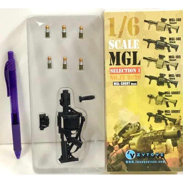1/6 Zytoys Mgl Selection 1 No. Zy8020 Toy Short Gun Mgl-Short Black 12‘ 軍人公仔用 Piu125店 1