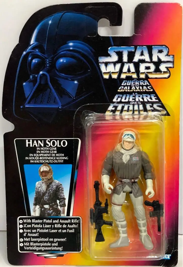 Kenner Star Wars 星球大戰 The Power Of The Force Han Solo In Hoth Gear With Blaster Pistol & Assault Rifle Spk-69587倉(32057)European Version 歐洲版 1