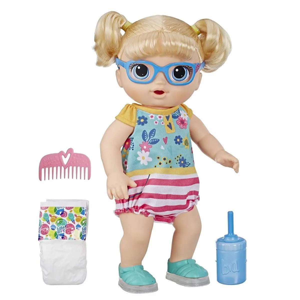 Baby Alive Step Giggle Baby Blonde Hair Doll With Light-Up Shoes, Responds With 25+ Sounds And Phrases, Drinks And Wets 1