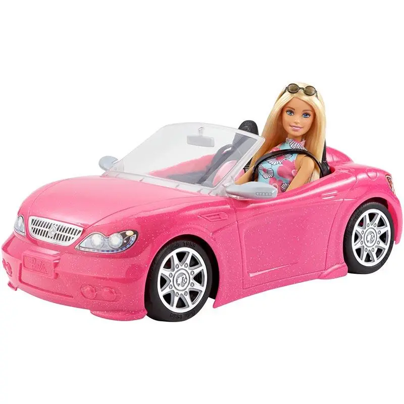 Barbie Doll And Pink Convertible Car 1