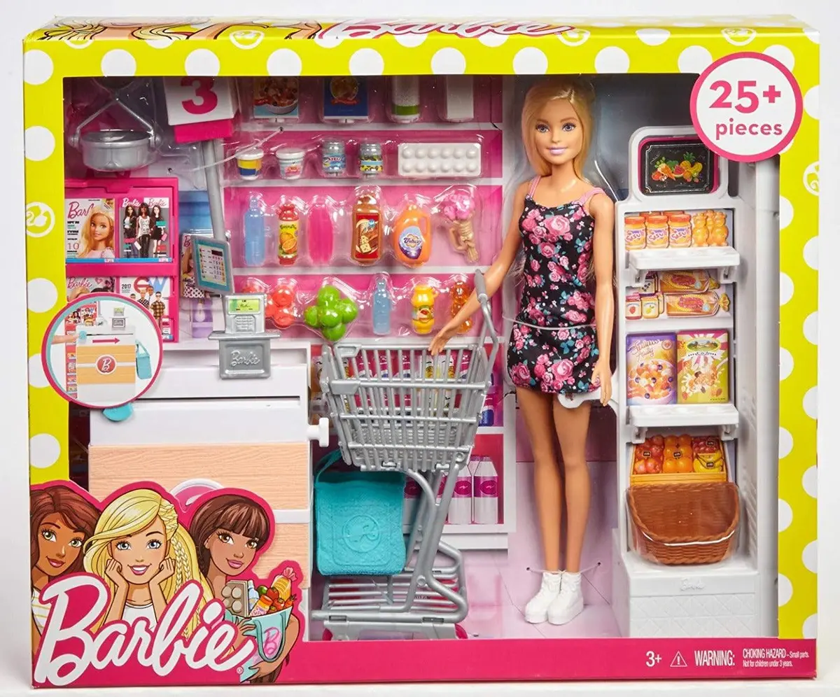 Barbie Doll With Super Market Playset 1