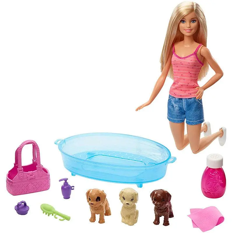 Barbie Doll/Pets - Puppy Bath Time Playset 1