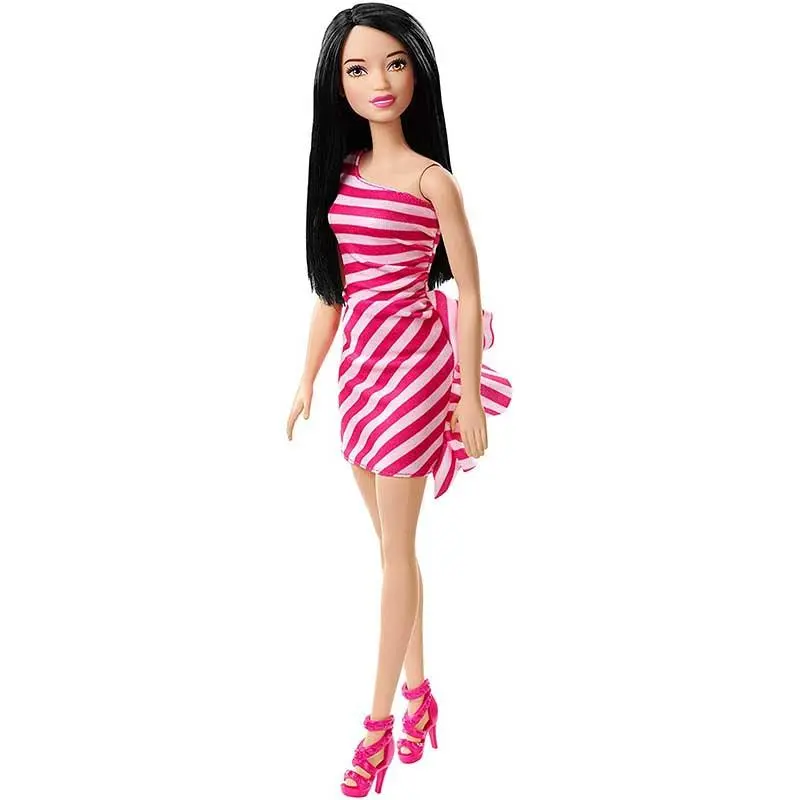 Barbie Glitz Doll (Pink Stripe Ruffle Dress) 1