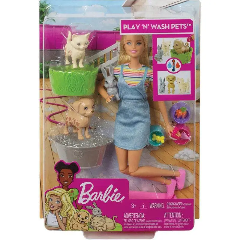 Barbie Plan Wash Pets Doll And Playset 1