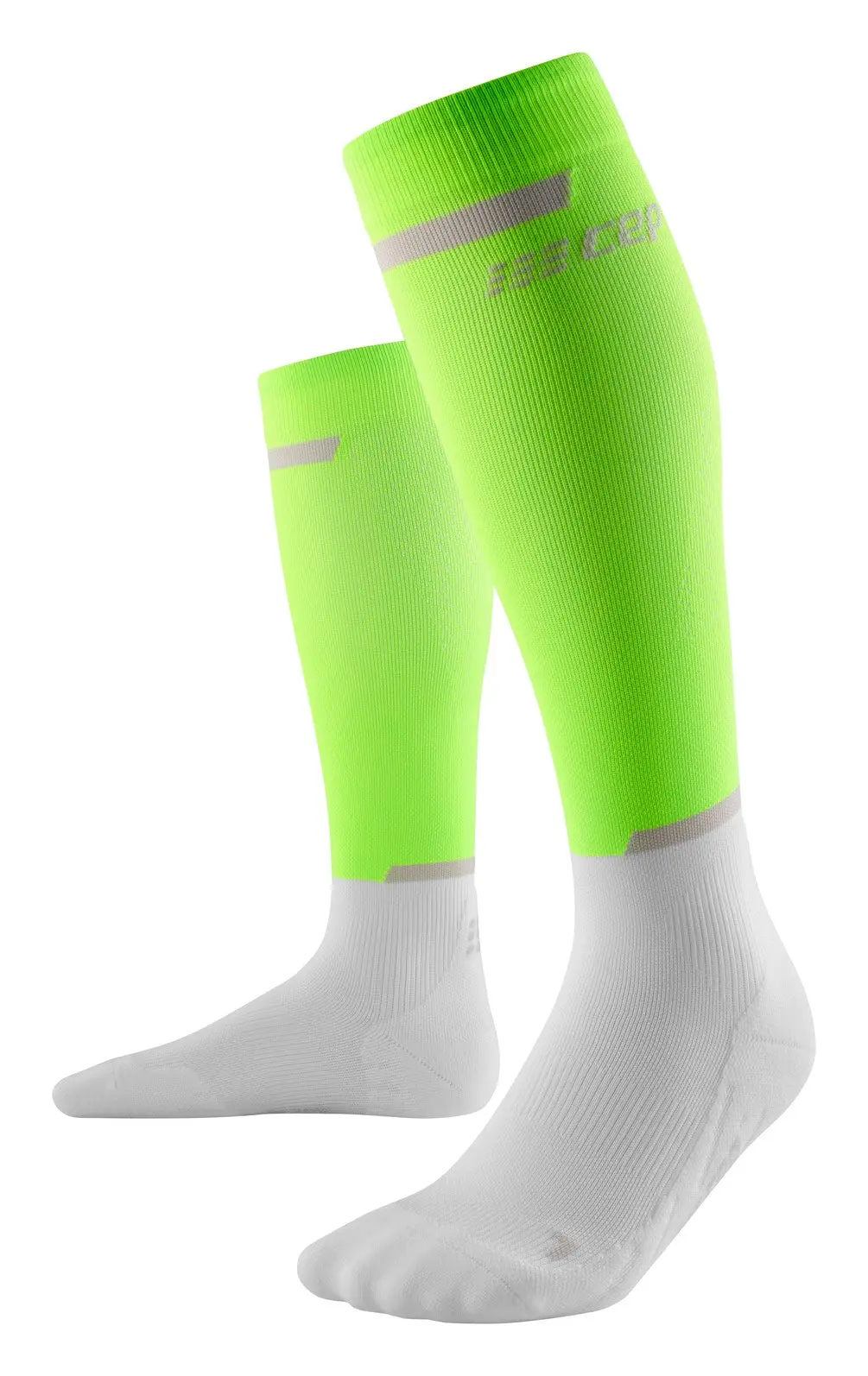 Cep Run Sock Tall 4.0 Green/White Men 1