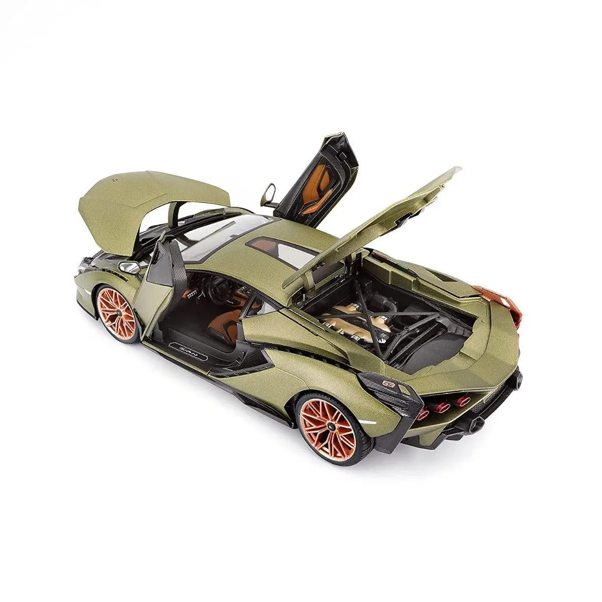Bburago Die-Cast 1:18 Scale Lamborghini Sian Fkp 37 (Green) For Ages 5+ 2