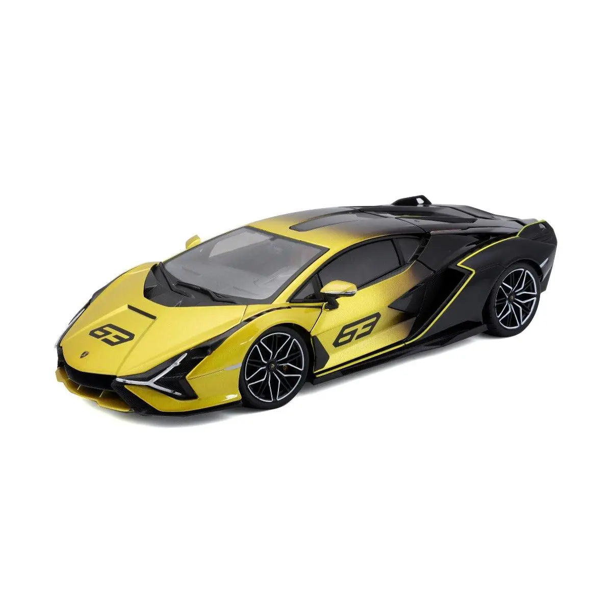 Bburago Die-Cast 1:18 Scale Lamborghini Sian Fkp 37 (Yellow Fade) For Ages 5+ 1
