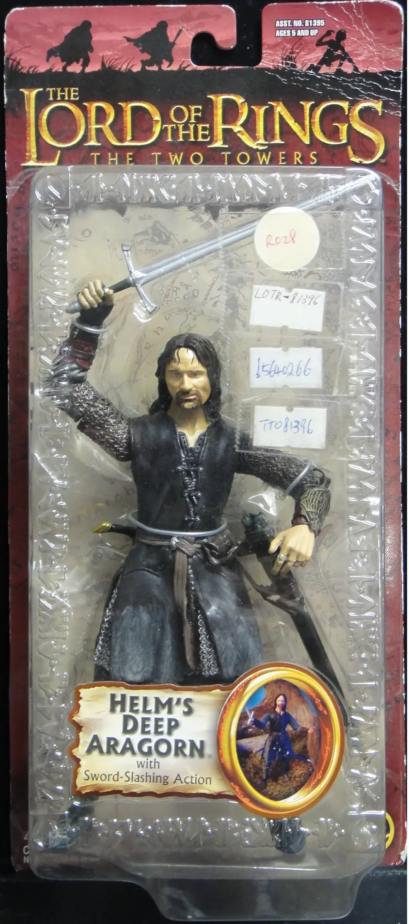 Toy Biz 魔戒二部曲 雙城奇謀 聖盔谷 亞拉岡 維高摩天臣 The Lord Of The Rings The Two Towers Helm's Deep Aragorn With Sword-Slashing Action Viggo Mortensen (Lotr-81396) B5640266 1