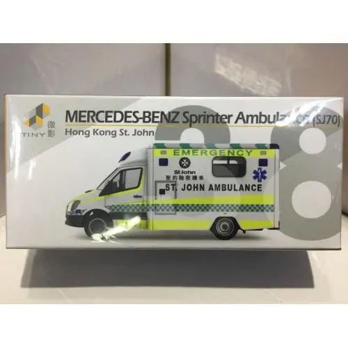 Toyeast Tiny City 38 Die-Cast Model Car Mercedes-Benz Sprinter Ambulance Hong Kong St. John Sj70 Atc64431 14050 (C920-184) 1