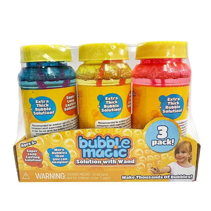 Bubble Magic Solution With Wand 3 Pack, Styles May Vary 1