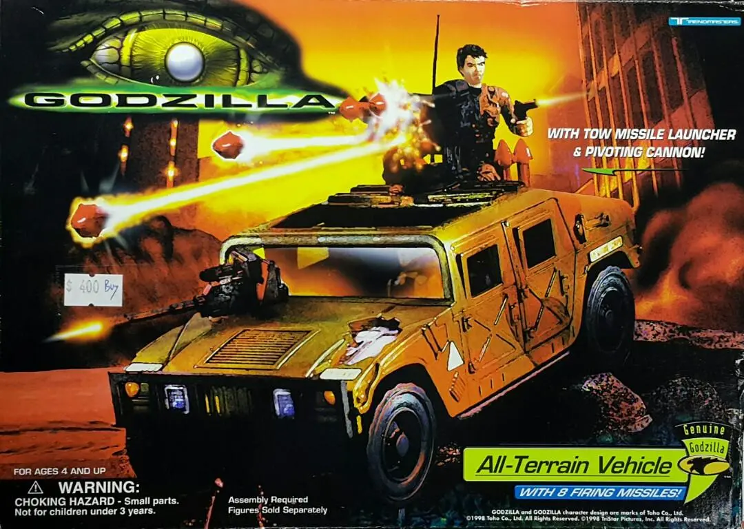 Trendmasters 08544 哥斯拉 全地形車 God Zilla All-Terrain Vehicle With Tow Missile Launcher & Pivoting Cannon (Buy) L 1