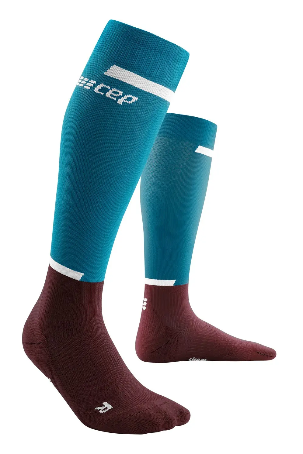 Cep Run Sock Tall 4.0 Petrol/Dark Red Men 1