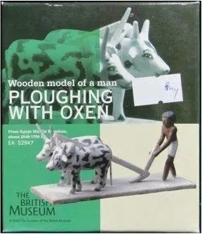 Kaiyodo 大英博物館 British Museum No 8 Wooden Model Of A Man Ploughing Oxen Ea 52947 1