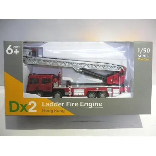 Toyeast Tiny City Die-Cast Model Car 1/50 Dx2 Hong Kong Ladder Fire Engine Atc64043 13478 (Piu/P169-110) 1
