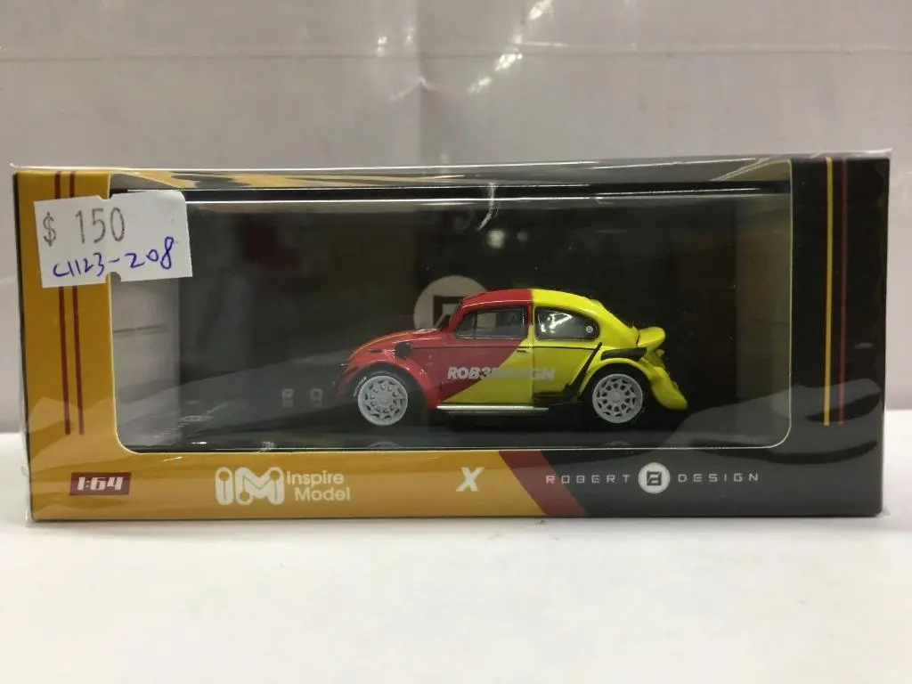 Inspire Model X Robert Design 1/64 Rwb Beetle Two Tone Red With Yellow Body Robert Design Diecast (Lb64008j) (C1123-208) 1