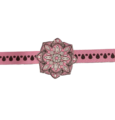 Canvas Design Mandala Pink Rakhi/Band For Kids Ages 3-12 Years 1
