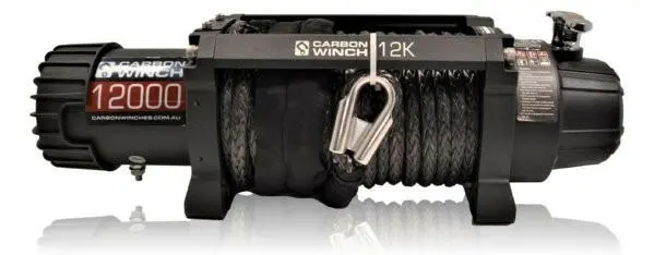 Carbon 12K 12000Lb Electric Winch With Black Rope & Hook Ver. 2 1