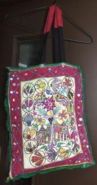 印度民族袋 Old Rabari Hand Embroidery Mirror Banjara Tribal Rare Shoulder Ethnic Kuchi Bag Tote Bag B31581896 E3511-488N 1
