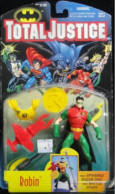 Hold - Kenner 63806 蝙蝠俠 完全正義 羅賓 Batman Total Justice Robin With Spinning Razor Disc And Battle Staff (倉) 1