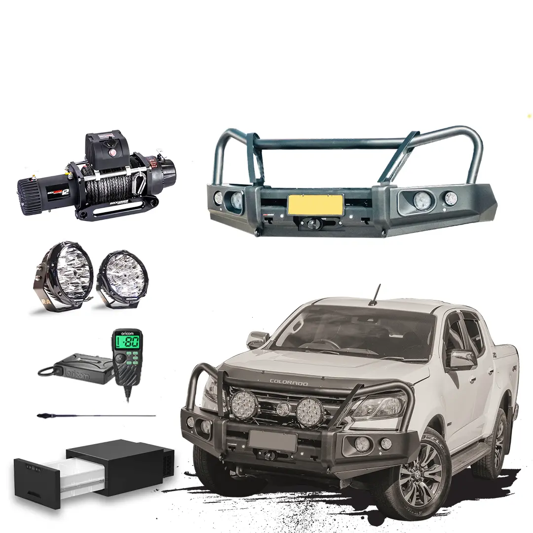 Holden Colorado Touring Pack Suits: Rg Colorado & Trailblazer - Bullbar, Winch, Lights, Uhf + Free Fridge 1