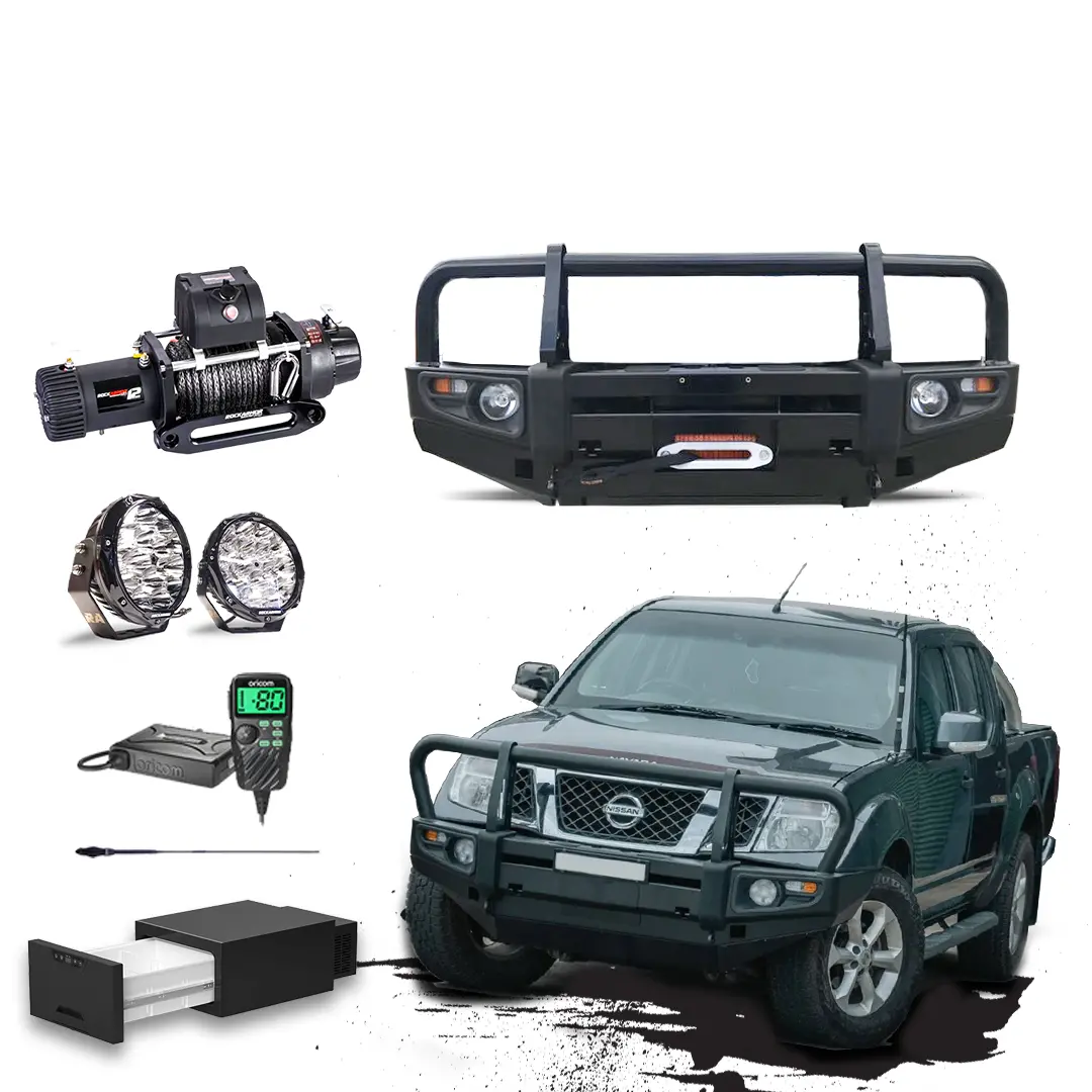D40 Navara Touring Pack Suits: D40 Navara - Prem Bullbar, Winch, Lights, Uhf + Free Fridge 1