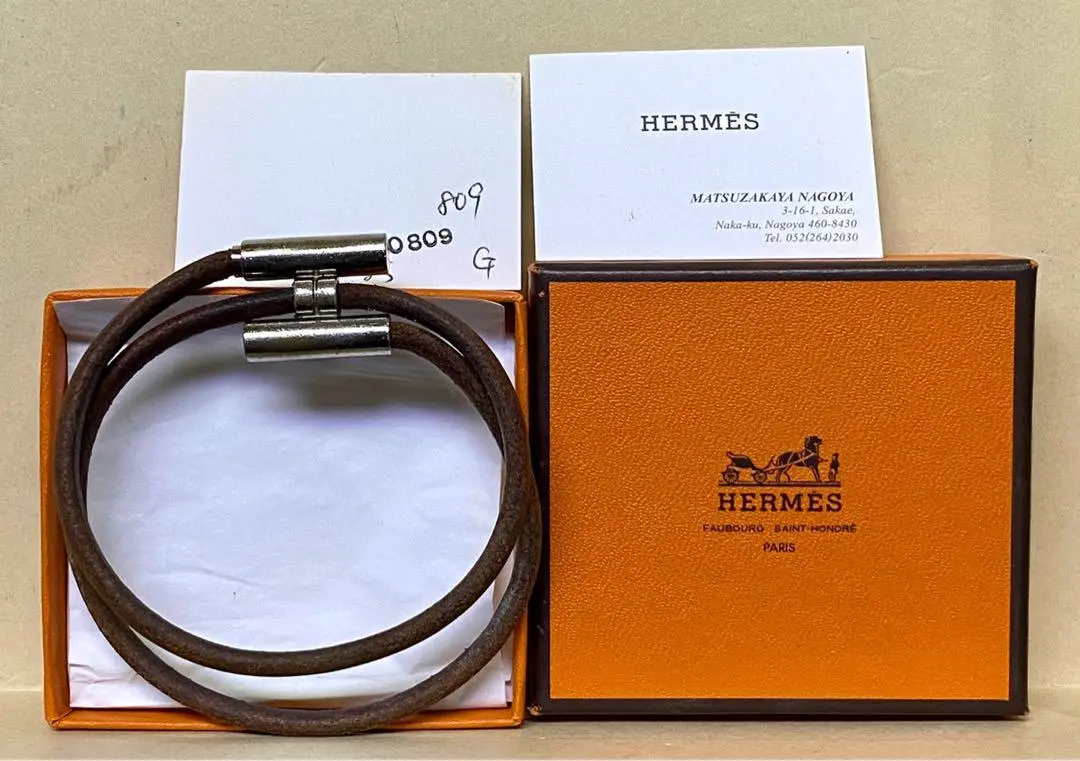 Hermes Paris 日本購入 H Label Bracelet H扣 皮手帶 （Piu/W) 1123960079 1