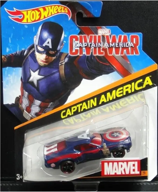 Mattel Hot Wheels 美國隊長3 英雄內戰 美國隊長肌肉車 Civil War Captain America Muscle Car Djj57 (Piu/Kw268b-18) 1