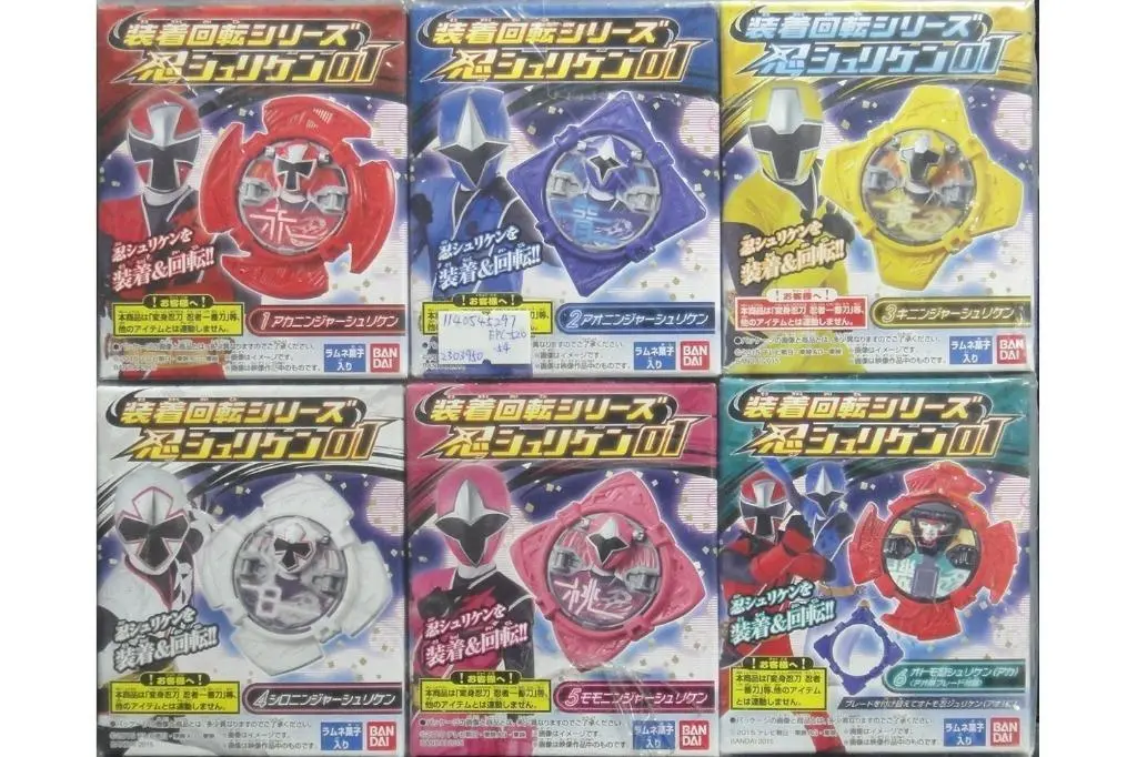 Bandai 95171 手裏劍戰隊忍忍者 裝著回轉系列 忍手裡劍 第一彈 赤忍者 藍忍者 黃忍者 白忍者 粉紅忍者 赤御伴忍 盒蛋 (Epc-520-54S) L 1