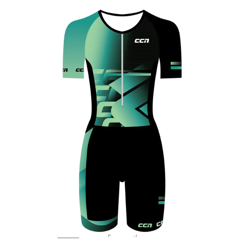 Ccn Short Sleeve Tri Suit Black/Green W 1