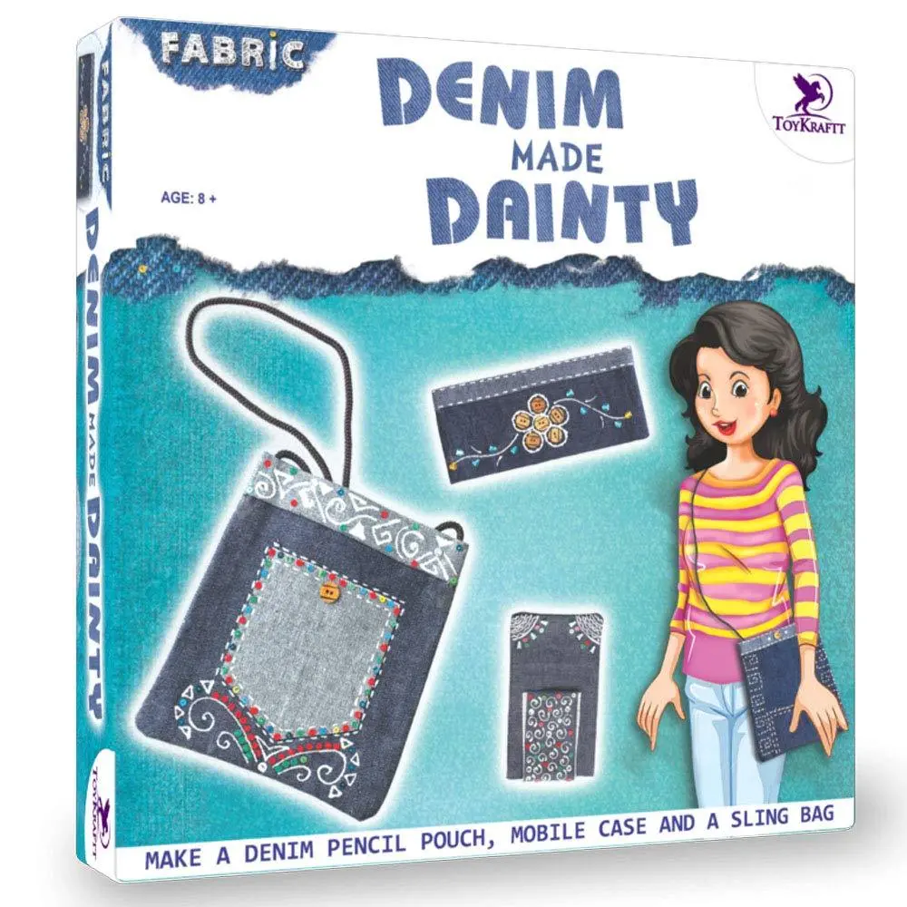 Toykraft Denim Made Dainty Bag/ Purse Making Art And Craft Set 1