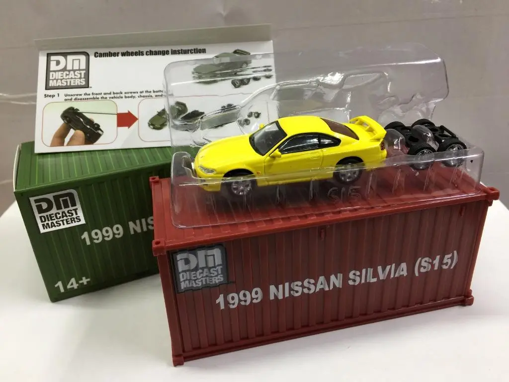 Diecast Masters 1/64 Nissan Silvia S15 1999 Yellow With Plastic Container (64009) (49649) (C1128-18) 1