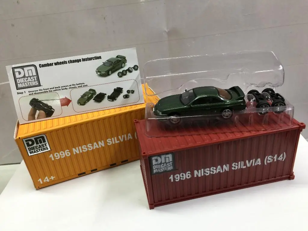 Diecast Masters 1/64 Nissan Silvia S14 1999 Green With Plastic Container (64005) (49645) (C1128-16) 1