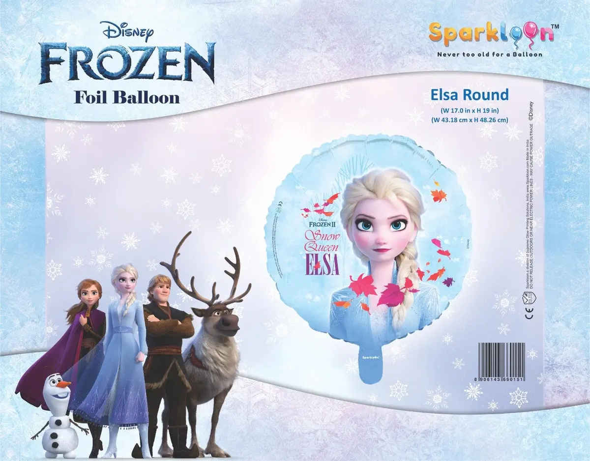 Disney Frozen Elsa The Snow Queen Round Foil Balloon, Pack Of 1 2